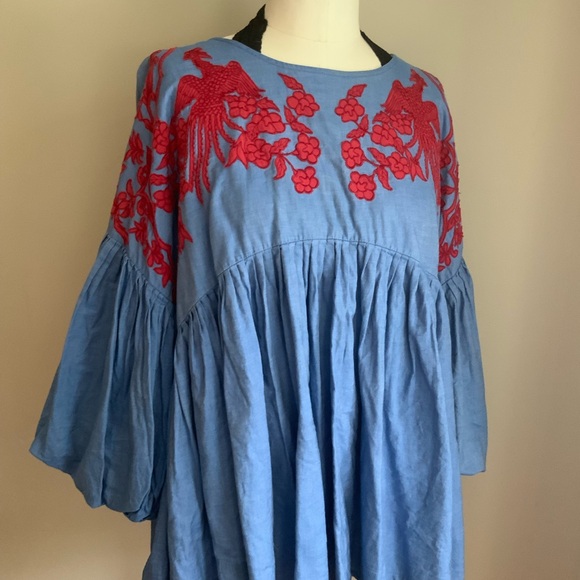 Summer puff blouse Anthropologie Hemant & Nandita size M - Picture 4 of 4